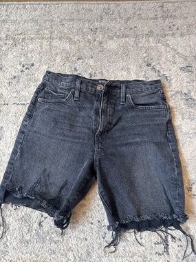 Hana Hudson Jeans Black Washed Denim Shorts 27